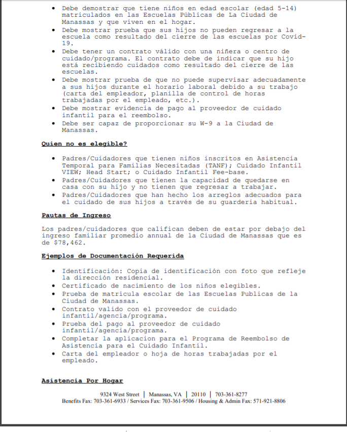 ss childcare spanish 2