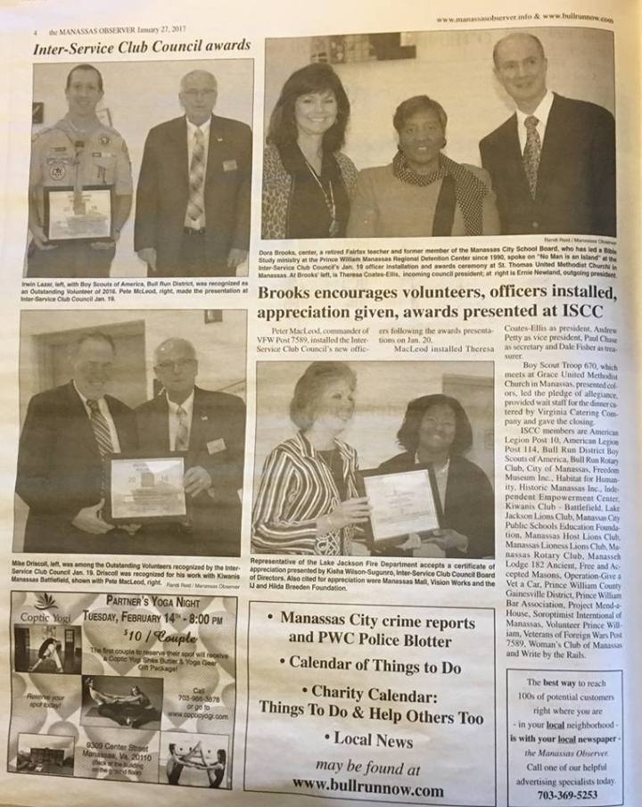 Theresa Coates Ellis Volunteer of the Year and ISCC President